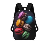 sinyumoney 3D Printing Fashion Knapsack Kids Yummy Macarons Rucksack Boys School Backpack for Girls Elementary School Bags Bookbag Teens 17inch