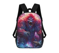 sinyumoney 3D Printing Fiery Beast Unleashed -1 Children School Backpacks Boys Bookbags Big Capacity Bookbag Travel Backpack Daypacks 17inch