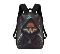 sinyumoney 3D Printing Fox Wizzard with A Hoodie Children School Backpacks Boys Bookbags Big Capacity Bookbag Travel Backpack Daypacks 17inch