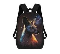 sinyumoney 3D Printing Galactic Kangaroo Profile Children 17 Inch School Backpacks Boys Bookbags Big Capacity Bookbag Travel Backpack Daypacks