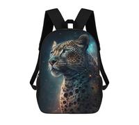 sinyumoney 3D Printing Galactic Leopard Majesty -2 Children 17 Inch School Backpacks Boys Bookbags Big Capacity Bookbag Travel Backpack Daypacks