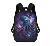 sinyumoney 3D Printing Galactic Octopus Art Print-7 Children 17 Inch School Backpacks Boys Bookbags Big Capacity Bookbag Travel Backpack Daypacks