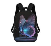 sinyumoney 3D Printing Glowing Butterfly Artwork-6 Children School Backpacks Boys Bookbags Big Capacity Bookbag Travel Backpack Daypacks 17inch