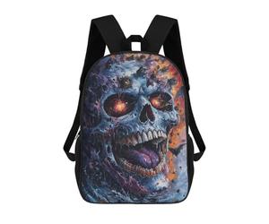 sinyumoney 3D Printing Glowing Skull with Bats Children School Backpacks Boys Bookbags Big Capacity Bookbag Travel Backpack Daypacks 17inch