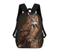 sinyumoney 3D Printing Great Horned Owl Children School Backpacks Boys Bookbags Big Capacity Bookbag Travel Backpack Daypacks 17inch