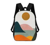 sinyumoney 3D Printing Harmonious Landscape Children School Backpacks Boys Bookbags Big Capacity Bookbag Travel Backpack Daypacks 17inch