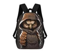 sinyumoney 3D Printing Hoodie Angry Hawk Children School Backpacks Boys Bookbags Big Capacity Bookbag Travel Backpack Daypacks 17inch