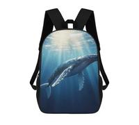 sinyumoney 3D Printing Humpback Whale Underwater Children School Backpacks Boys Bookbags Big Capacity Bookbag Travel Backpack Daypacks 17inch