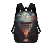 sinyumoney 3D Printing Japanese Fantasy Gate Children School Backpacks Boys Bookbags Big Capacity Bookbag Travel Backpack Daypacks 17inch