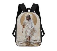 sinyumoney 3D Printing Jesus Walking on Water Children School Backpacks Boys Bookbags Big Capacity Bookbag Travel Backpack Daypacks 17inch
