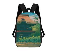 sinyumoney 3D Printing Kawase Hasui Children School Backpacks Boys Bookbags Big Capacity Bookbag Travel Backpack Daypacks 17inch