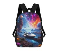sinyumoney 3D Printing Kids Backpack Abstract Spacecraft Daypacks Book Bag Fashion Book Bag Casual Daypacks for School Boys And Girls 17inch