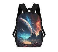 sinyumoney 3D Printing Kids Backpack Celestial Nature Landscape Daypacks Book Bag Fashion Book Bag Casual Daypacks for School Boys And Girls 17inch