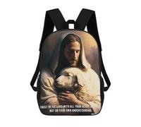 sinyumoney 3D Printing Kids Backpack Christ Art Quotes 3 Daypacks Book Bag Fashion Book Bag Casual Daypacks for School Boys And Girls 17inch