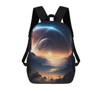sinyumoney 3D Printing Kids Backpack Dawn Of Planet Landscape Daypacks Book Bag Fashion Book Bag Casual Daypacks for School Boys And Girls 17inch