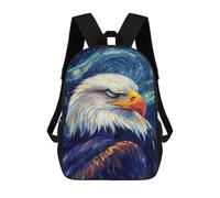sinyumoney 3D Printing Kids Backpack Eagle in Starry Night Daypacks Book Bag Fashion Book Bag Casual Daypacks for School Boys And Girls 17inch