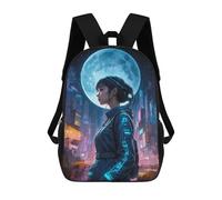 sinyumoney 3D Printing Kids Backpack Gazing at The Future Daypacks Book Bag Fashion Book Bag Casual Daypacks for School Boys And Girls 17inch