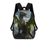 sinyumoney 3D Printing Kids Backpack Green Earth Elder Dragon Daypacks Book Bag Fashion Book Bag Casual Daypacks for School Boys And Girls 17inch