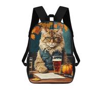 sinyumoney 3D Printing Kids Backpack Intellectual Cat Daypacks Book Bag Fashion Book Bag Casual Daypacks for School Boys And Girls 17inch
