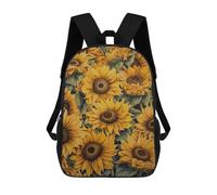sinyumoney 3D Printing Kids Backpack Sunflowers Daypacks Book Bag Fashion Book Bag Casual Daypacks for School Boys And Girls 17inch