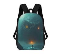 sinyumoney 3D Printing Kids Backpack Thalassophobia Coastal Monster Encounter Daypacks Book Bag Fashion Book Bag Casual Daypacks for School Boys And Girls 17inch