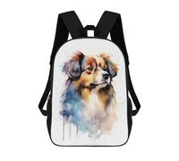 sinyumoney 3D Printing Kids Backpack Tibetan Spaniel Watercolor Daypacks Book Bag Fashion Book Bag Casual Daypacks for School Boys And Girls 17inch