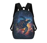 sinyumoney 3D Printing Kids Backpack Turtle Silhouette Galaxy Daypacks Book Bag Fashion Book Bag Casual Daypacks for School Boys And Girls 17inch