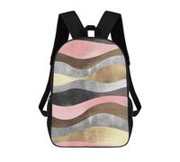 sinyumoney 3D Printing Kids Backpack Undulating Textures 3 Daypacks Book Bag Fashion Book Bag Casual Daypacks for School Boys And Girls 17inch