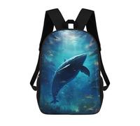 sinyumoney 3D Printing Kids Backpack Whale in Space Daypacks Book Bag Fashion Book Bag Casual Daypacks for School Boys And Girls 17inch