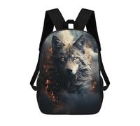 sinyumoney 3D Printing Kids Backpack Wolf on Dark Daypacks Book Bag Fashion Book Bag Casual Daypacks for School Boys And Girls 17inch