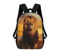 sinyumoney 3D Printing Majestic Lion at Sunset Children School Backpacks Boys Bookbags Big Capacity Bookbag Travel Backpack Daypacks 17inch