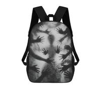 sinyumoney 3D Printing Monochrome Silhouette with Reaching Hands Children School Backpacks Boys Bookbags Big Capacity Bookbag Travel Backpack Daypacks 17inch