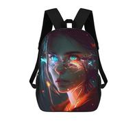 sinyumoney 3D Printing Neon Dreamscape Children School Backpacks Boys Bookbags Big Capacity Bookbag Travel Backpack Daypacks 17inch