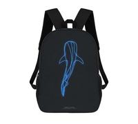 sinyumoney 3D Printing Neon Whale Shark Children School Backpacks Boys Bookbags Big Capacity Bookbag Travel Backpack Daypacks 17inch