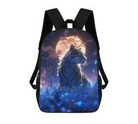 sinyumoney 3D Printing Night Tiger Moonlit Scene Children School Backpacks Boys Bookbags Big Capacity Bookbag Travel Backpack Daypacks 17inch