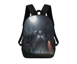 sinyumoney 3D Printing Nightmare Wolf Encounter Children School Backpacks Boys Bookbags Big Capacity Bookbag Travel Backpack Daypacks 17inch