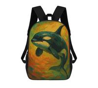 sinyumoney 3D Printing Orca Painting Art Children School Backpacks Boys Bookbags Big Capacity Bookbag Travel Backpack Daypacks 17inch
