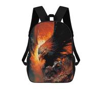 sinyumoney 3D Printing Phoenix of Flames Children School Backpacks Boys Bookbags Big Capacity Bookbag Travel Backpack Daypacks 17inch