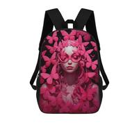 sinyumoney 3D Printing Pink Butterflies Children School Backpacks Boys Bookbags Big Capacity Bookbag Travel Backpack Daypacks 17inch