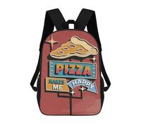 sinyumoney 3D Printing Pizza Makes Me Happy Children School Backpacks Boys Bookbags Big Capacity Bookbag Travel Backpack Daypacks 17inch