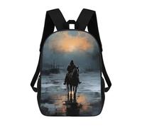 sinyumoney 3D Printing Red Eyes Rider Children School Backpacks Boys Bookbags Big Capacity Bookbag Travel Backpack Daypacks 17inch