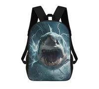 sinyumoney 3D Printing Shark Lightning Children School Backpacks Boys Bookbags Big Capacity Bookbag Travel Backpack Daypacks 17inch