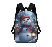 sinyumoney 3D Printing Smiling Snowman with Lantern Christmas Children School Backpacks Boys Bookbags Big Capacity Bookbag Travel Backpack Daypacks 17inch