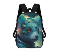 sinyumoney 3D Printing Space Panda Explorer Children School Backpacks Boys Bookbags Big Capacity Bookbag Travel Backpack Daypacks 17inch