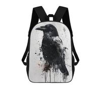 sinyumoney 3D Printing Splash Watercolor Raven Children School Backpacks Boys Bookbags Big Capacity Bookbag Travel Backpack Daypacks 17inch