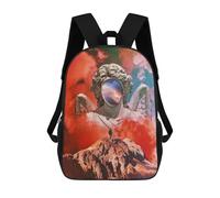 sinyumoney 3D Printing Statue with Cosmic Eye on Mountain Peak Children School Backpacks Boys Bookbags Big Capacity Bookbag Travel Backpack Daypacks 17inch