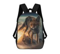 sinyumoney 3D Printing The Fox on The Rocket Children School Backpacks Boys Bookbags Big Capacity Bookbag Travel Backpack Daypacks 17inch