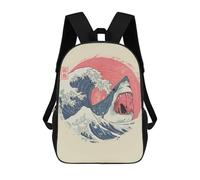 sinyumoney 3D Printing The Great Shark Children School Backpacks Boys Bookbags Big Capacity Bookbag Travel Backpack Daypacks 17inch