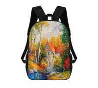 sinyumoney 3D Printing The Mill Children School Backpacks Boys Bookbags Big Capacity Bookbag Travel Backpack Daypacks 17inch