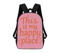 sinyumoney 3D Printing This Is My Happy Place Children 17 Inch School Backpacks Boys Bookbags Big Capacity Bookbag Travel Backpack Daypacks